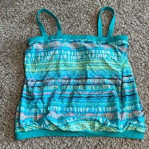 🛍️2 for $6.00🛍️ Mint Tribal Striped Bathing Suit Top